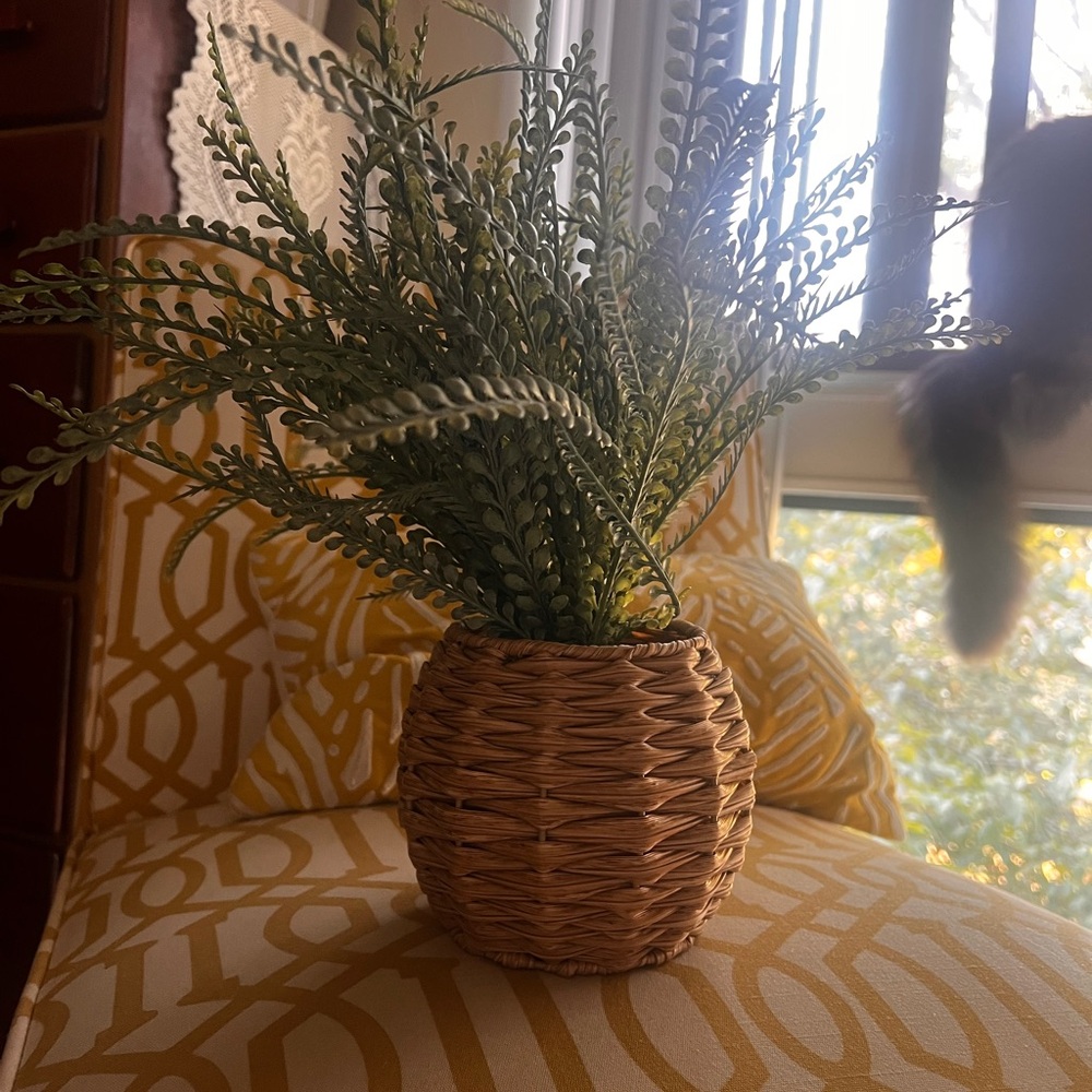 Woven Basket with Greenery